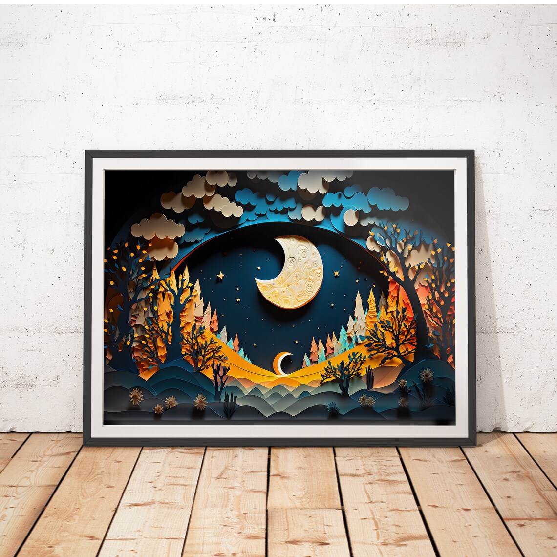 Moon Nursery Decor Art Print, Modern Nursery Print