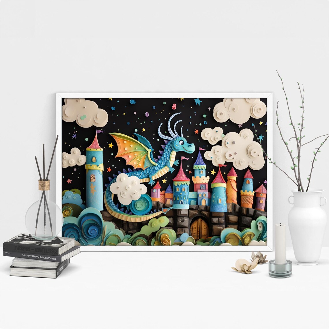 Baby Dragon Nursery Art, Kids Room Wall Art - Image 2