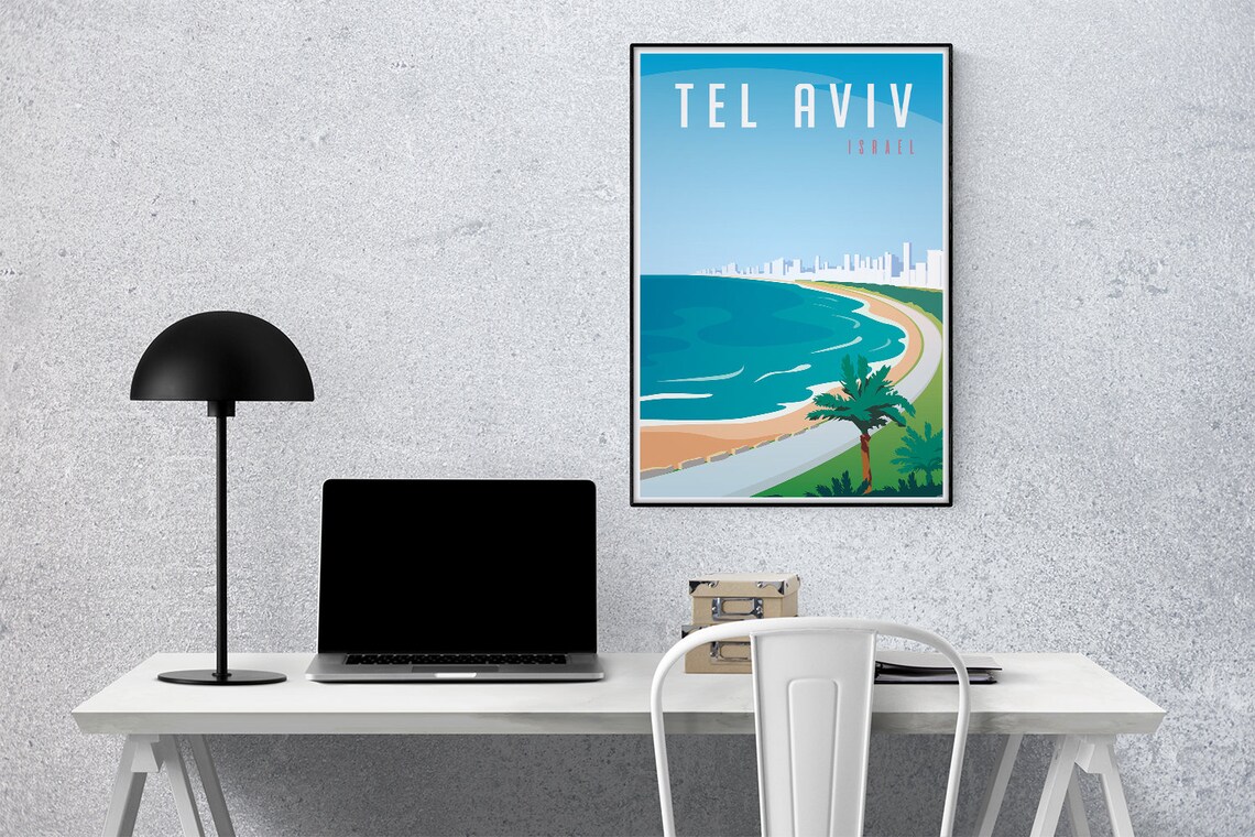 Tel Aviv Vintage Travel Poster, Minimalist Art Print - Image 3