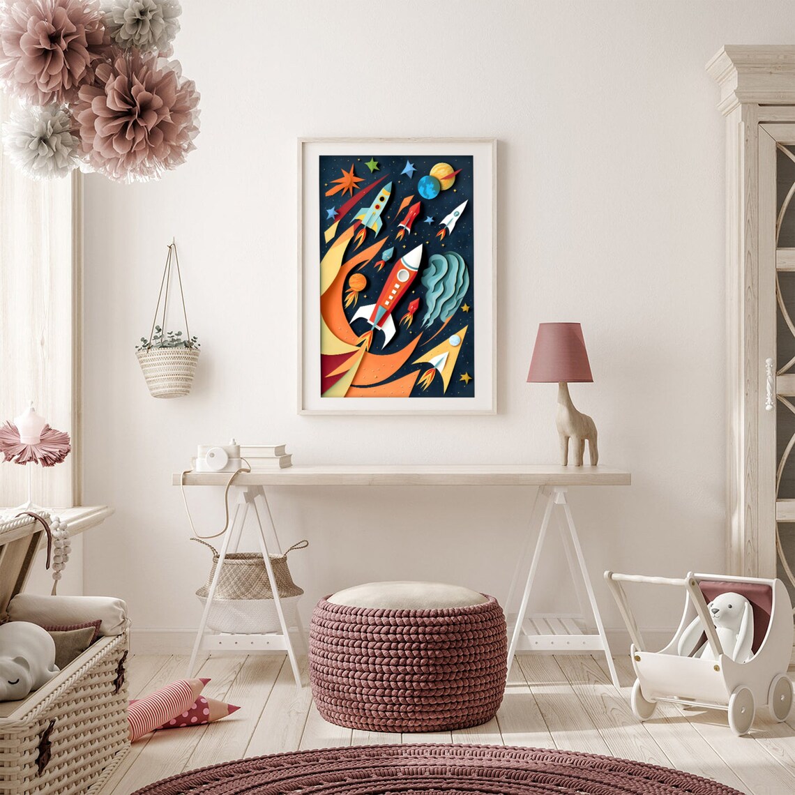 Rocket Print, Outer Space Nursery Art Print - Image 4