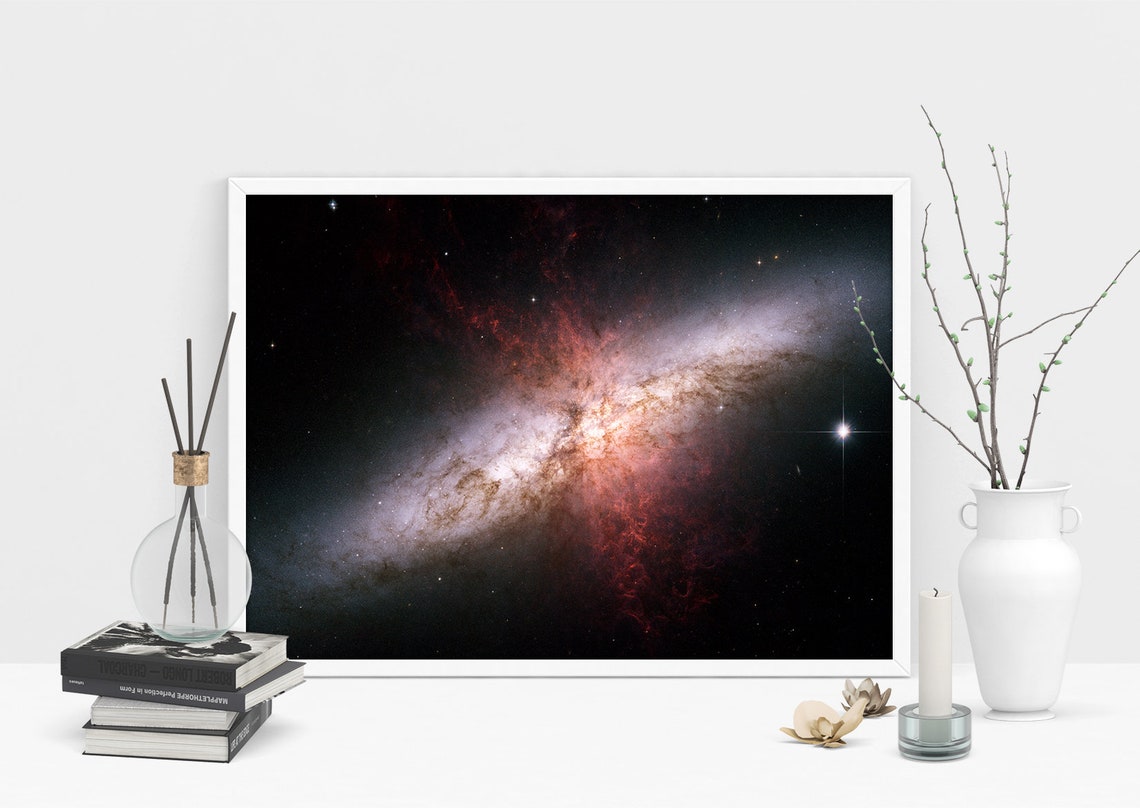 Starburst Galaxy Deep Space Hubble Telescope Astronomy Art Poster - Image 2