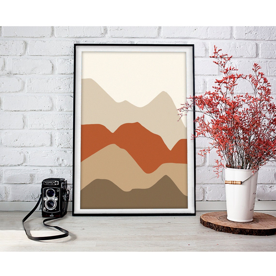 Layered Rolling Hills in Warm Earth Tones Minimalist Art Poster - Image 2
