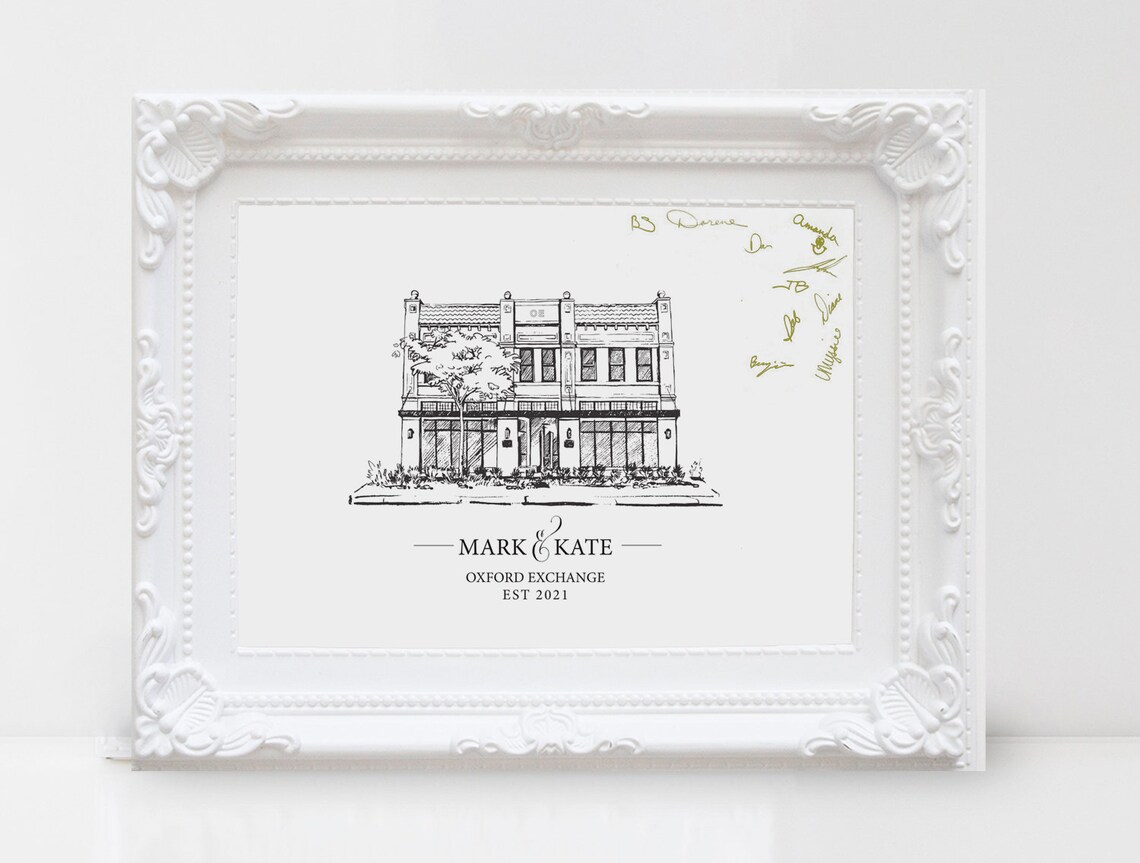 Wedding Venue Sketch Guest Book Alternative Print - Image 3