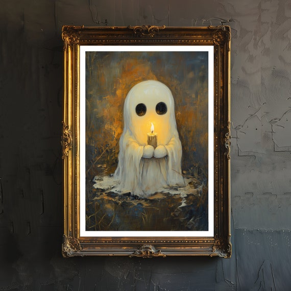 Holding Candle Poster Spooky Art Dark Academia Gothic Decor Antique Illustration Victorian Era Haunted Rustic Vintage