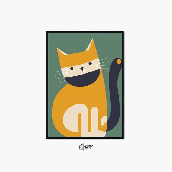 Abstract Cat Photography Print Scandinavian Home Decor Downloadprintable Wall Art Modern Dcor