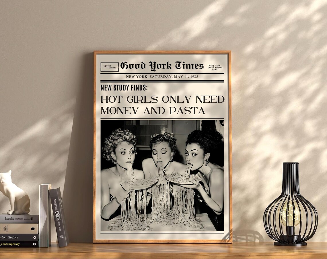 New York Newspaper Headline Vintage Bar Cart Poster - Image 3
