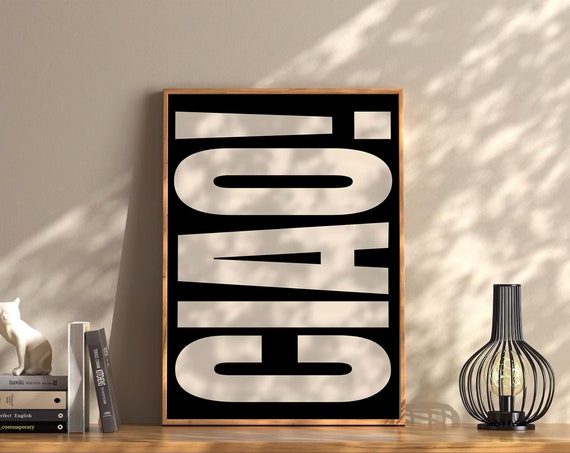 Ciao Wall Art Print Vintage Bar Cart Retro Aesthetic Kitchen Decor Poster Apartment Funky Decor Instant