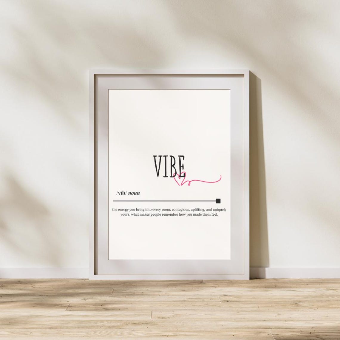 Vibe Definition Positive Energy Quote Minimalist Office Wall Art - Image 3