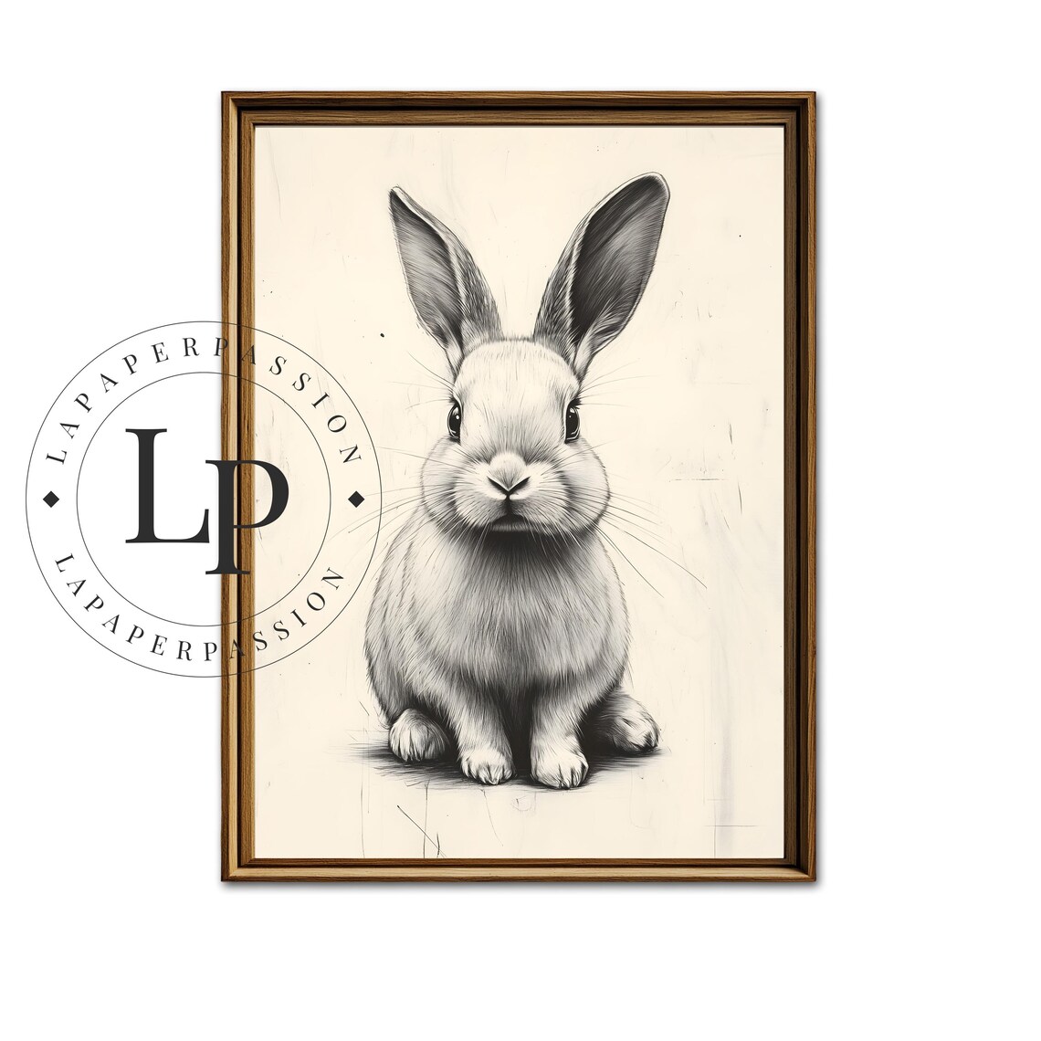 Vintage Easter Bunny Poster, Rustic Farmhouse Decor