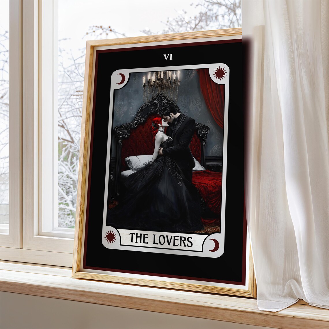 Dark Romance Vampire Lovers Tarot, Gothic Bedroom Art - Image 2