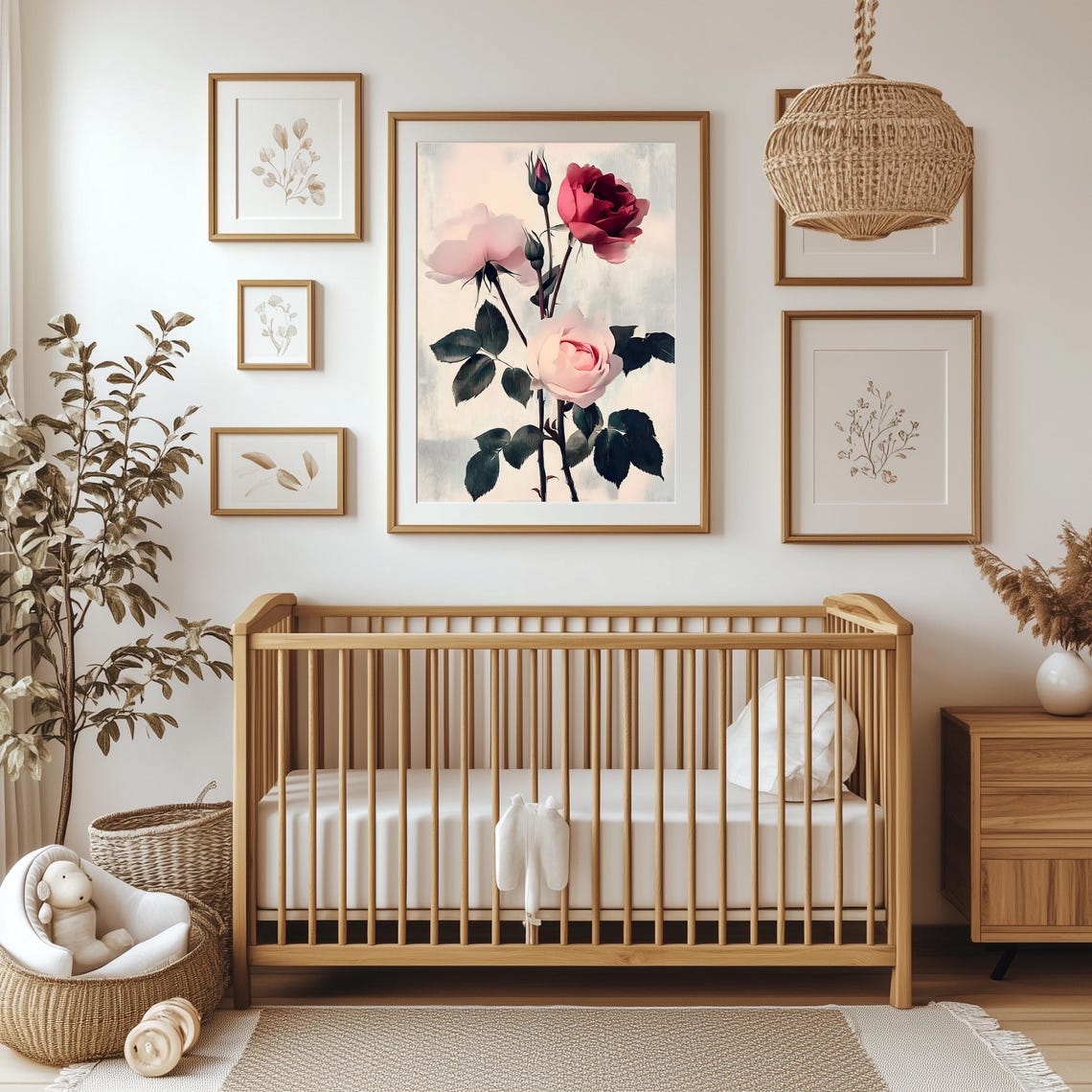Vintage Floral Rose Art Print Still Life With Roses Antique Flower Painting Rose Wall Art Print Rose Painting Pink Flower Print - Image 4
