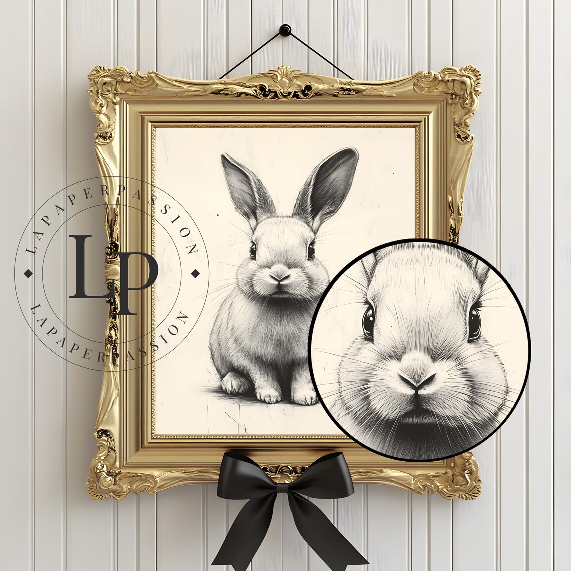 Vintage Easter Bunny Poster, Rustic Farmhouse Decor - Image 4