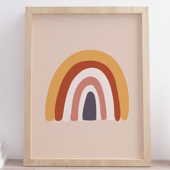 Rainbow Print Bohemian Rainbow Art Nursery Decor Kids Room Art Cute Modern Boho Print Home Wall Art Instant