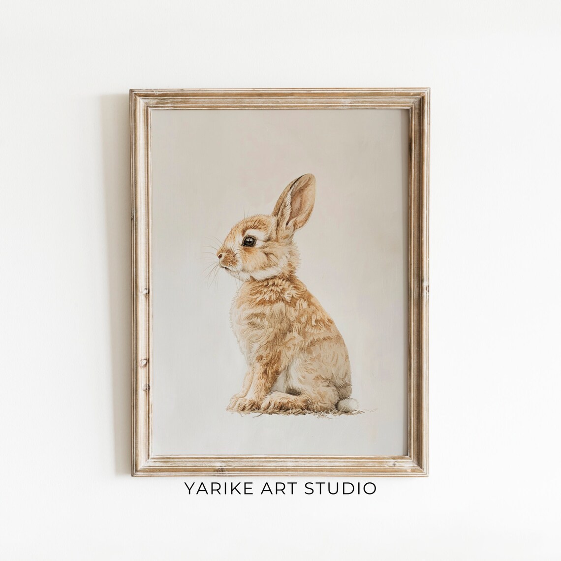 Sweet Brown Bunny Portrait Soft Watercolor Wildlife Art Poster - Image 6