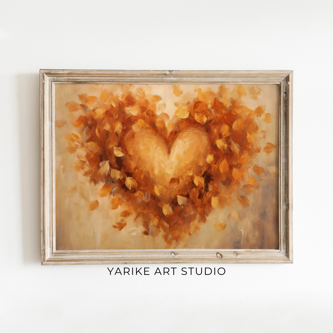 Heart of Golden Autumn Leaves Warm Fall Foliage Thanksgiving Poster