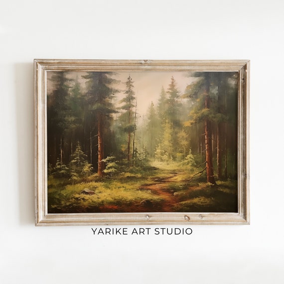 Rustic Forest Print Country Forest Art Antique Landscape Art Vintage Fall Prints Yarike 89 Ai