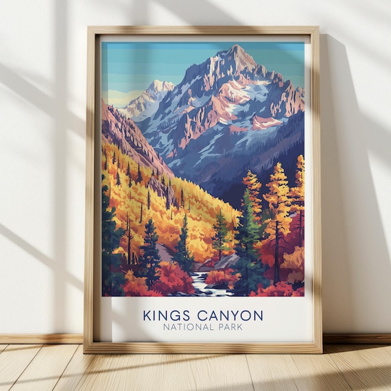 Kings Canyon National Park Fall Colors Alpine Stream Scenic Poster