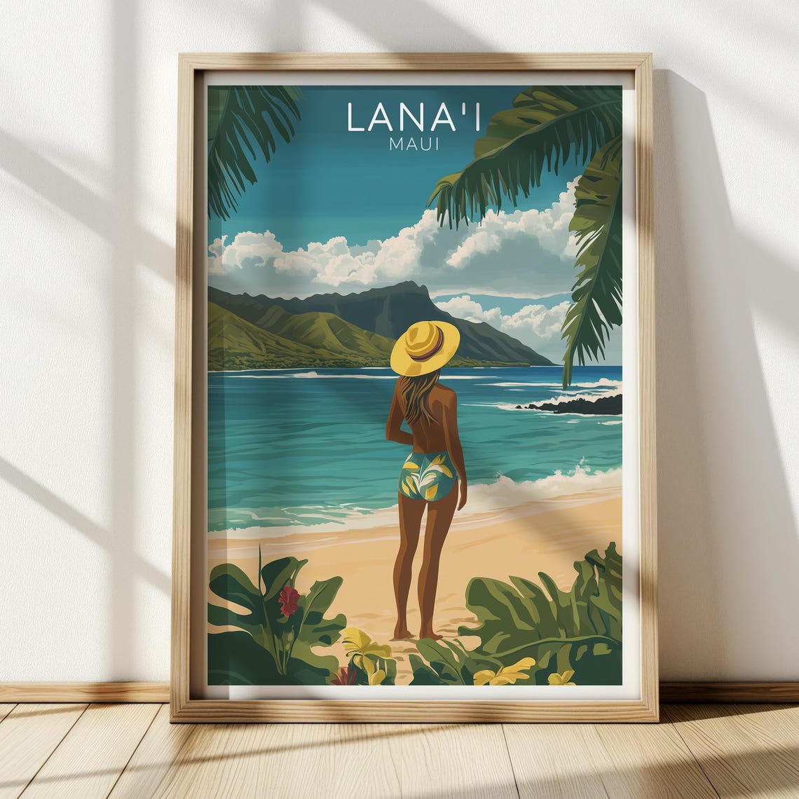 Lanai Maui Hawaii Vintage Travel Poster
