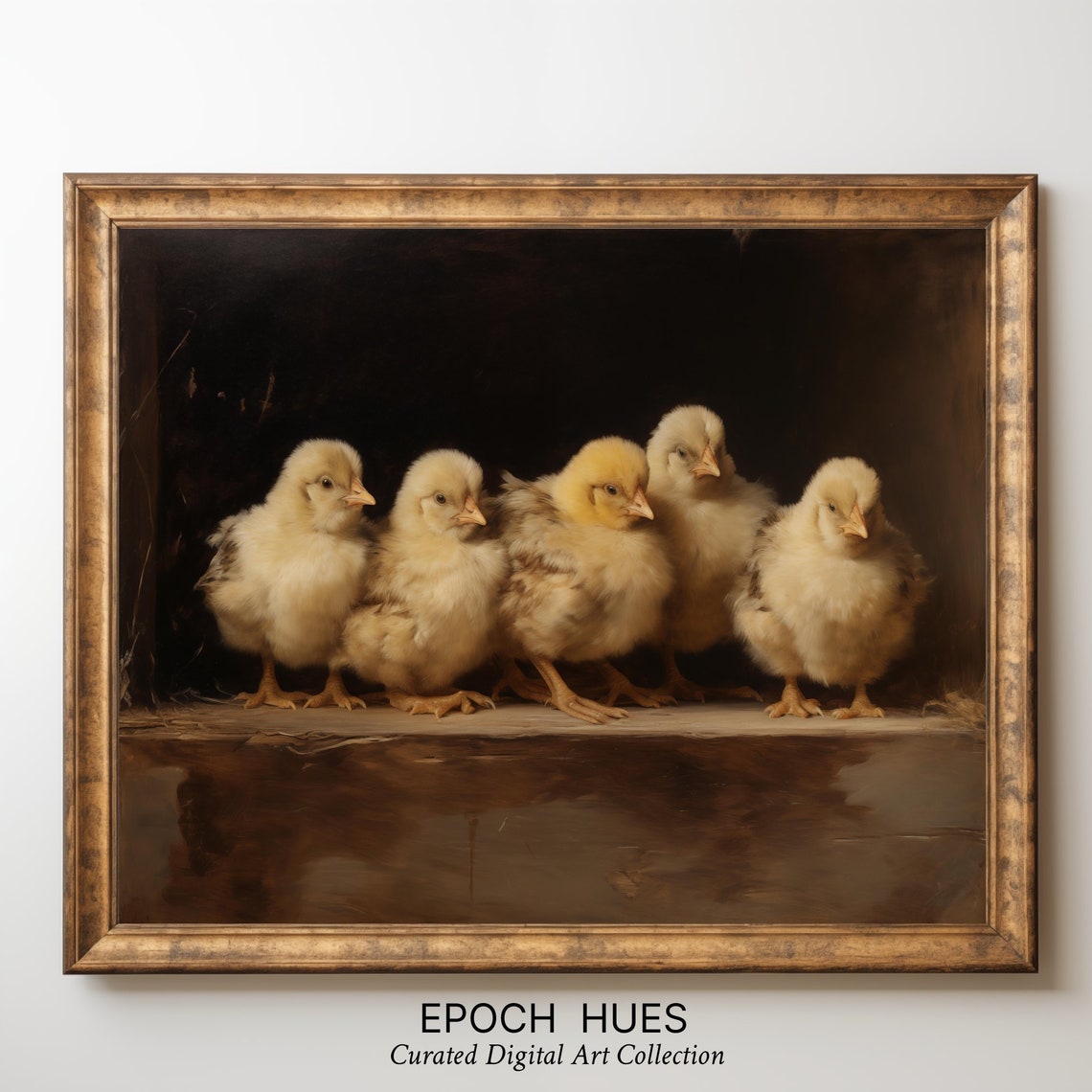 Adorable Baby Chickens Painting Farm Animal Nursery Wall Art Cute Chicks