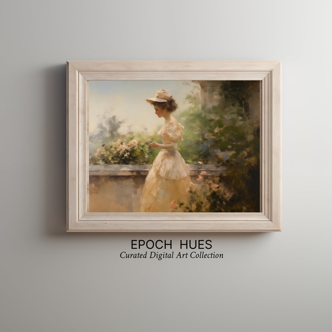 Victorian Lady In A Rose Garden Elegant Vintage Style Art Poster