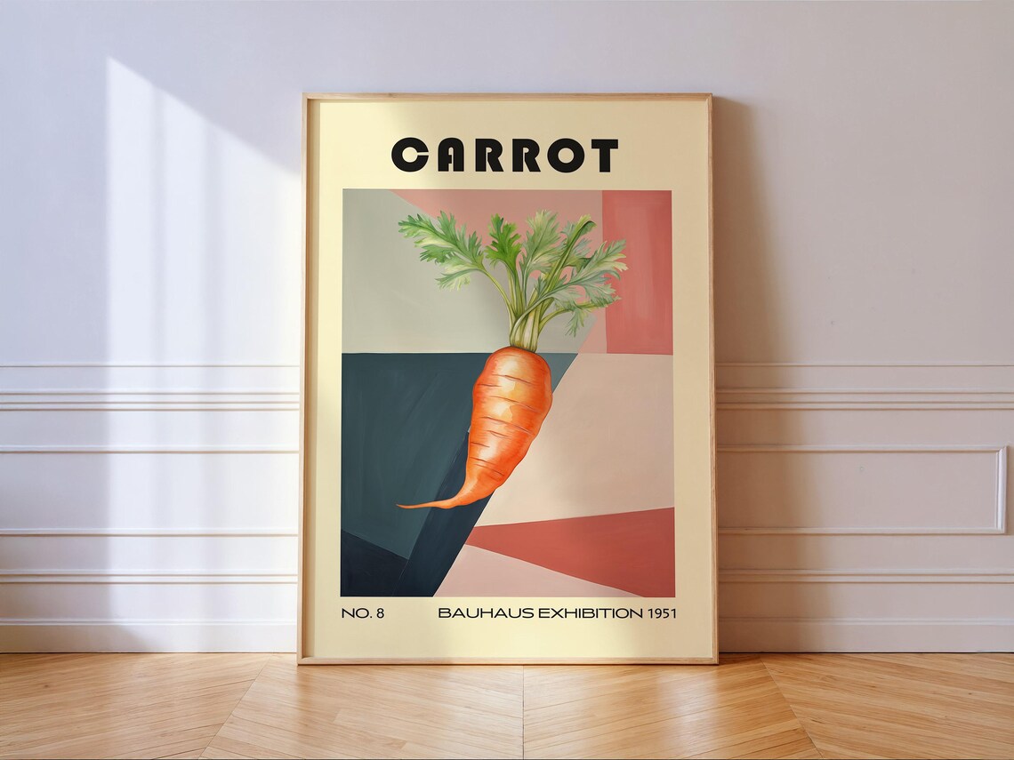 Carrot Decorative Kitchen Bauhaus Vintage Poster