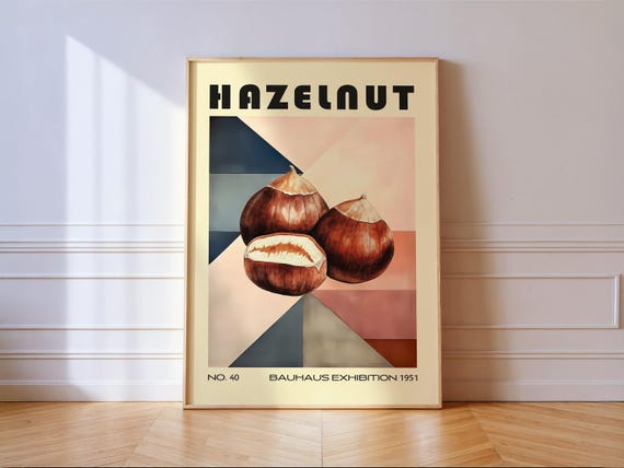 Hazelnut Decorative Kitchen Print Bauhaus Poster Vintage Decoration