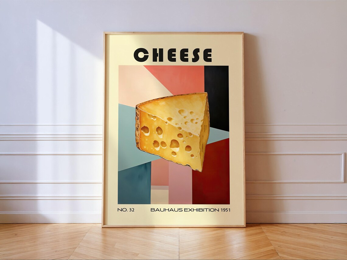Cheese Bauhaus Vintage Kitchen Art Print