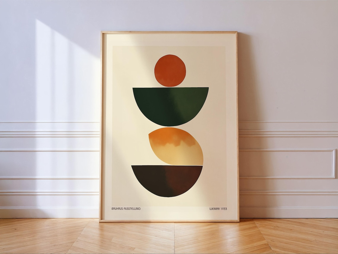 Bauhaus Boho Abstract Geometric, Mid Century Modern