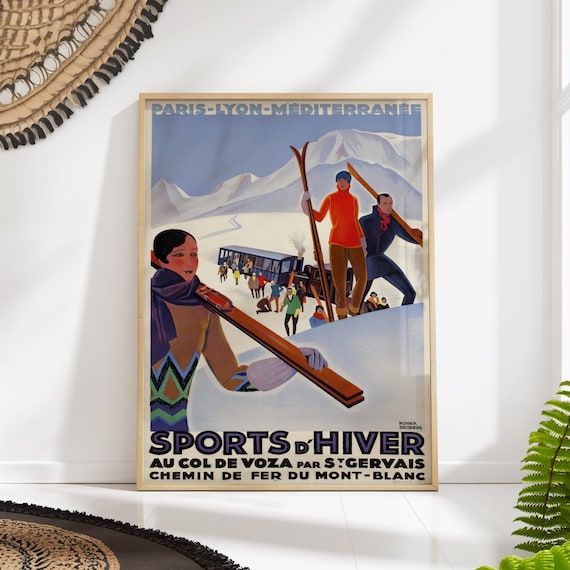 Sports D Hiver Roger Broders Vintage French Alpine Ski Poster Art