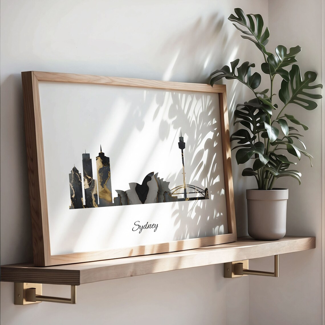 Sydney Australia Black Gold Marble Skyline Silhouette Cityscape Poster - Image 3