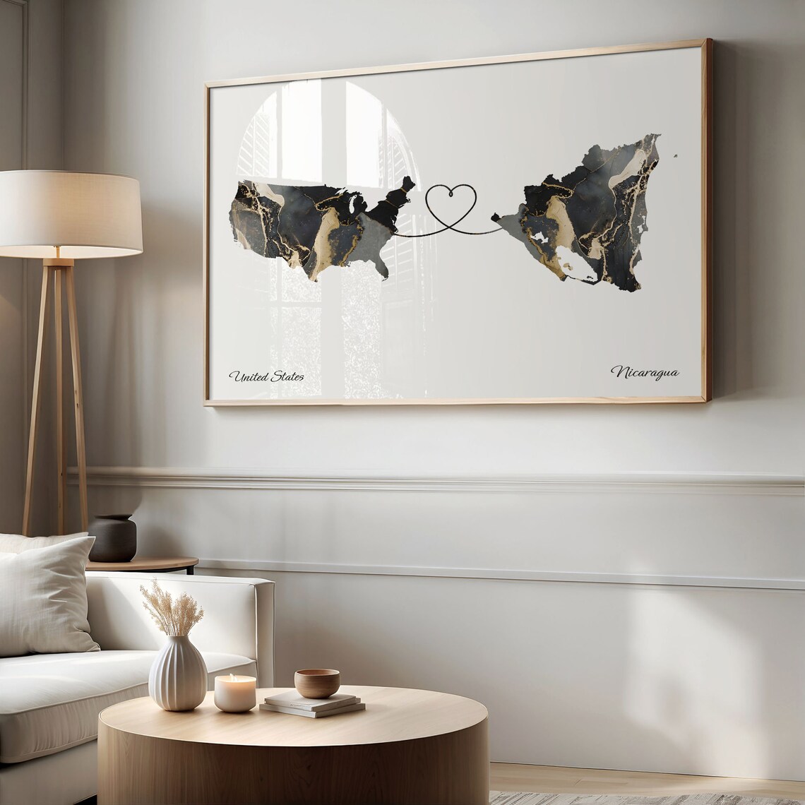 USA to Nicaragua Map Poster, Travel Gift - Image 2