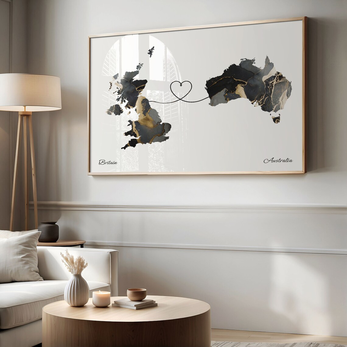 Britain To Australia Map Poster, Travel Wall Art - Image 2