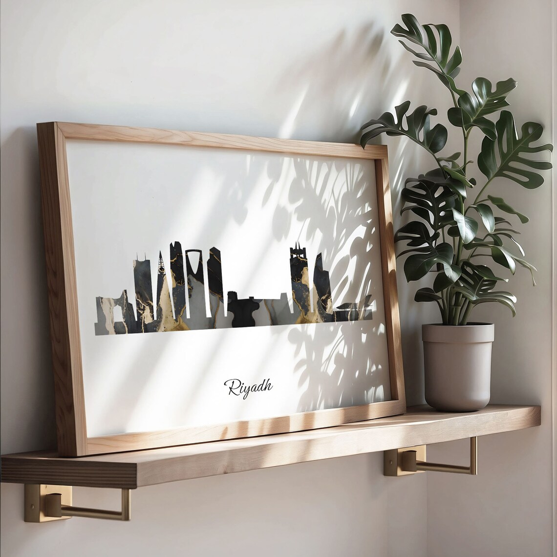 Riyadh Saudi Arabia Marble Skyline Poster Minimalist Cityscape Art Decor - Image 3