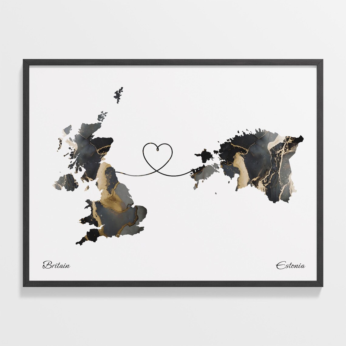 Britain To Estonia Map Travel Poster