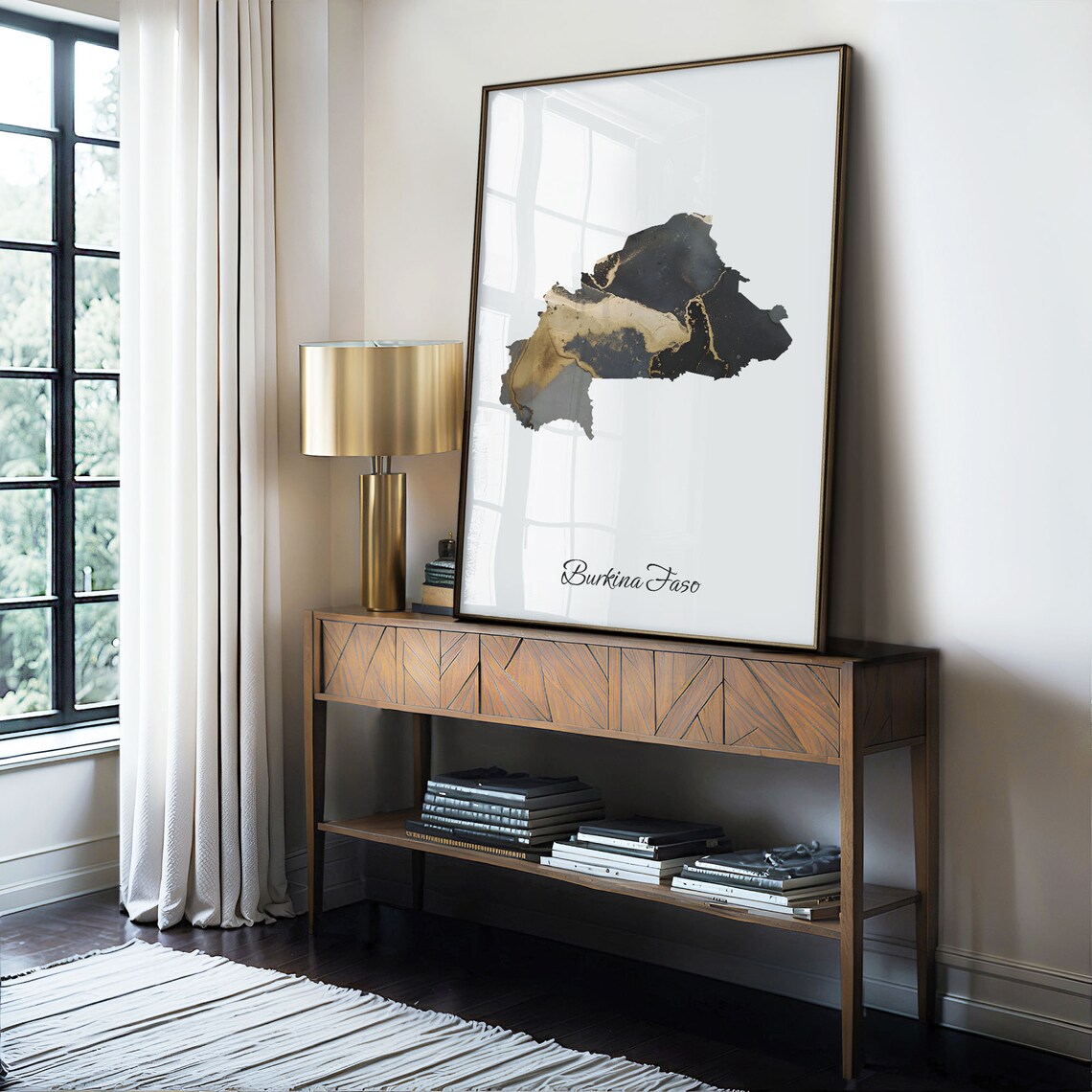 Burkina Faso Map Art Print, Elegant Country Artwork - Image 4