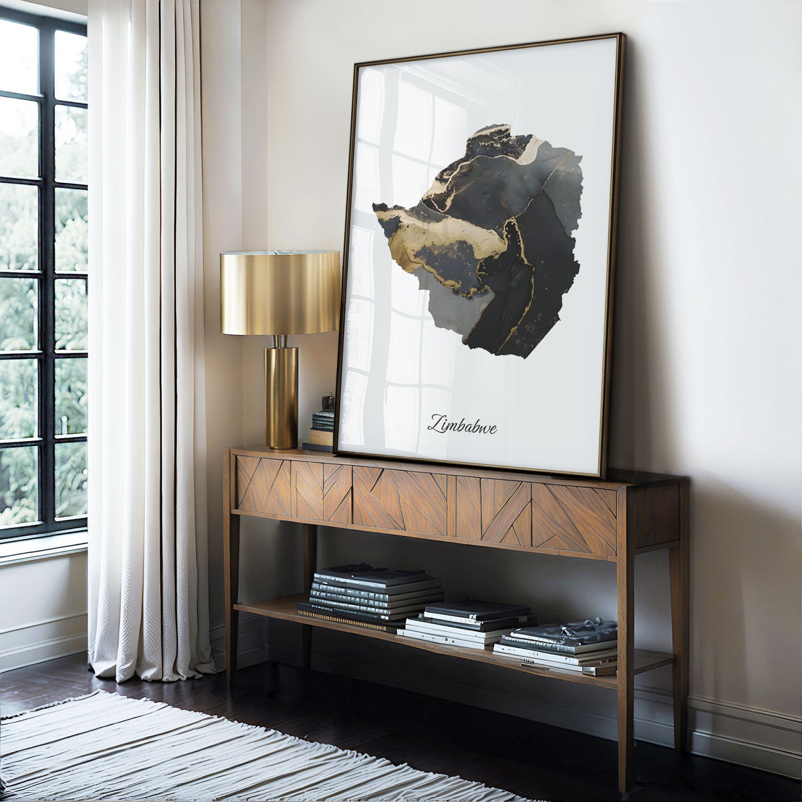 Zimbabwe Marble Country Map Poster Elegant Minimalist Wall Decor - Image 4