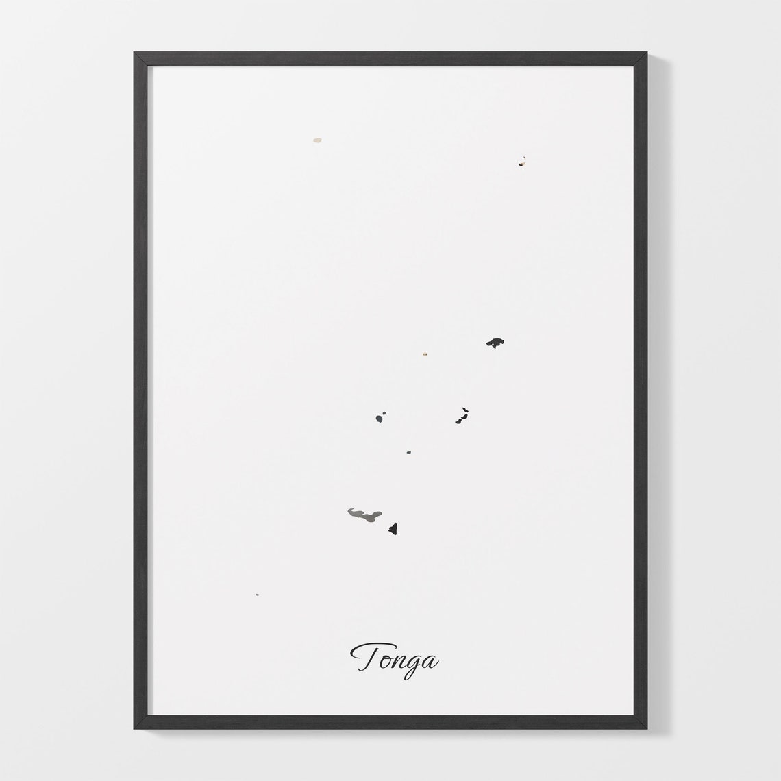 Tonga Black And Gold Marble Map Minimalist Elegant Art Poster