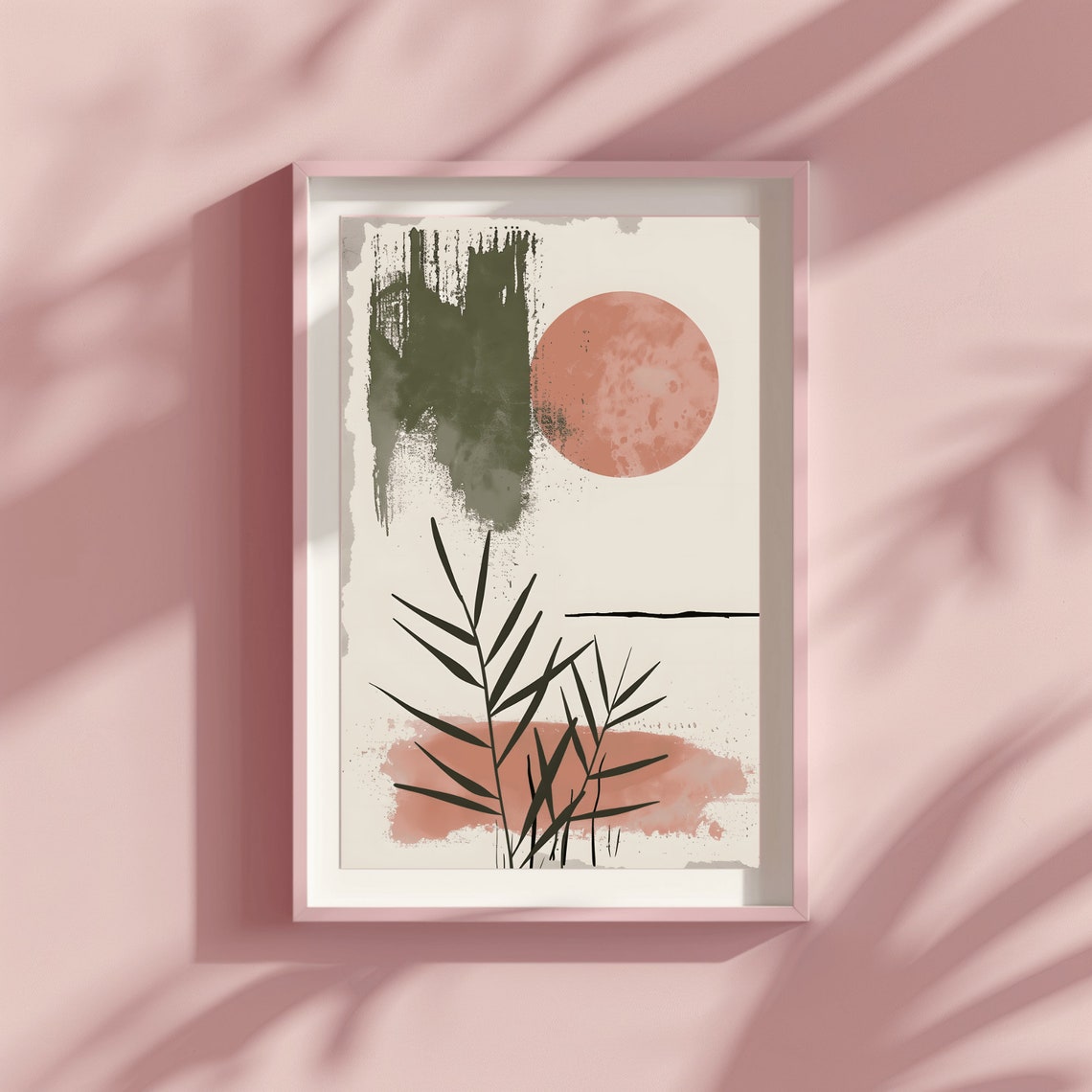 Japandi Abstract Terracotta Sun with Brushstroke Minimal Poster - Image 3