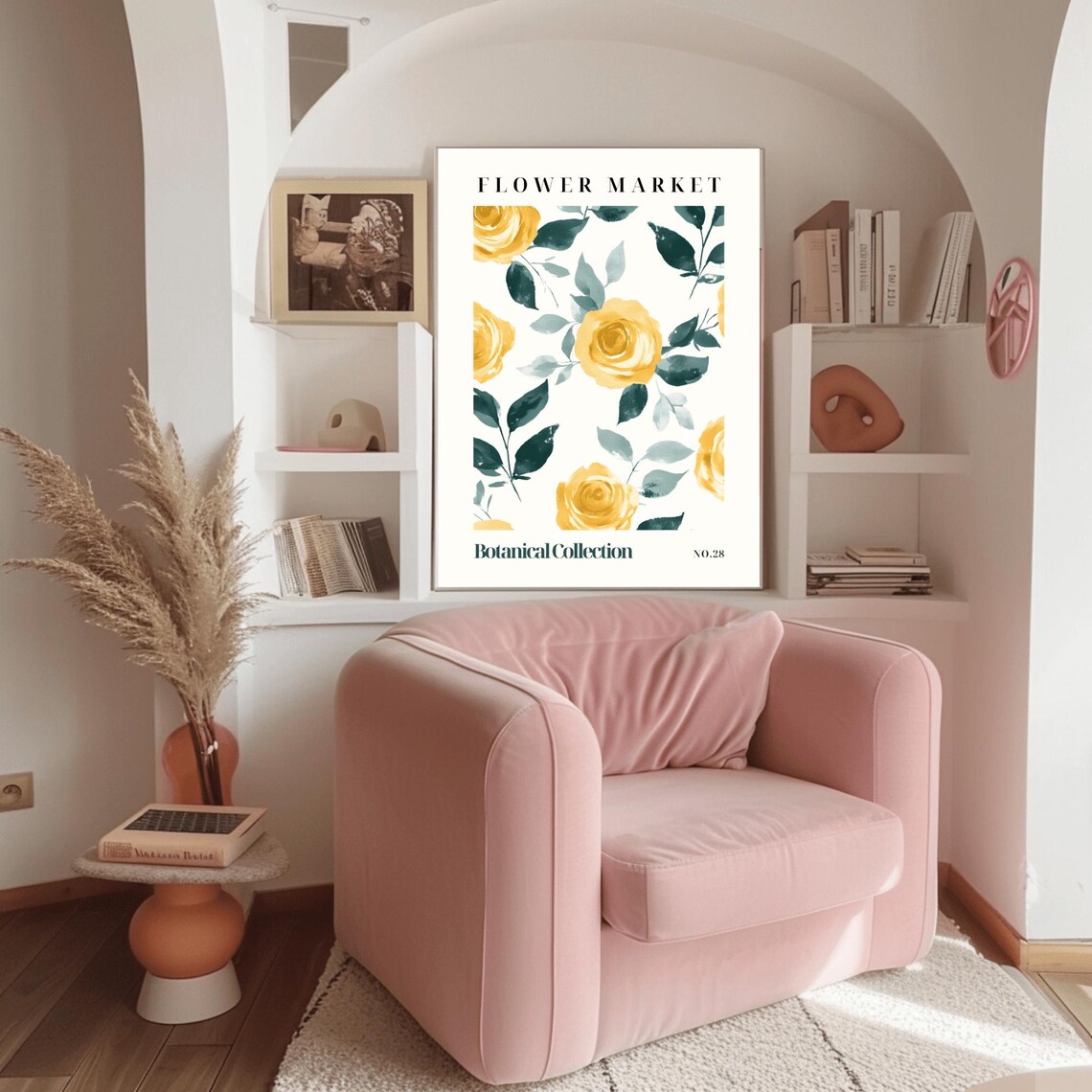 Pale Yellow Rose Flower Market Watercolor Botanical No 28 Poster - Image 3