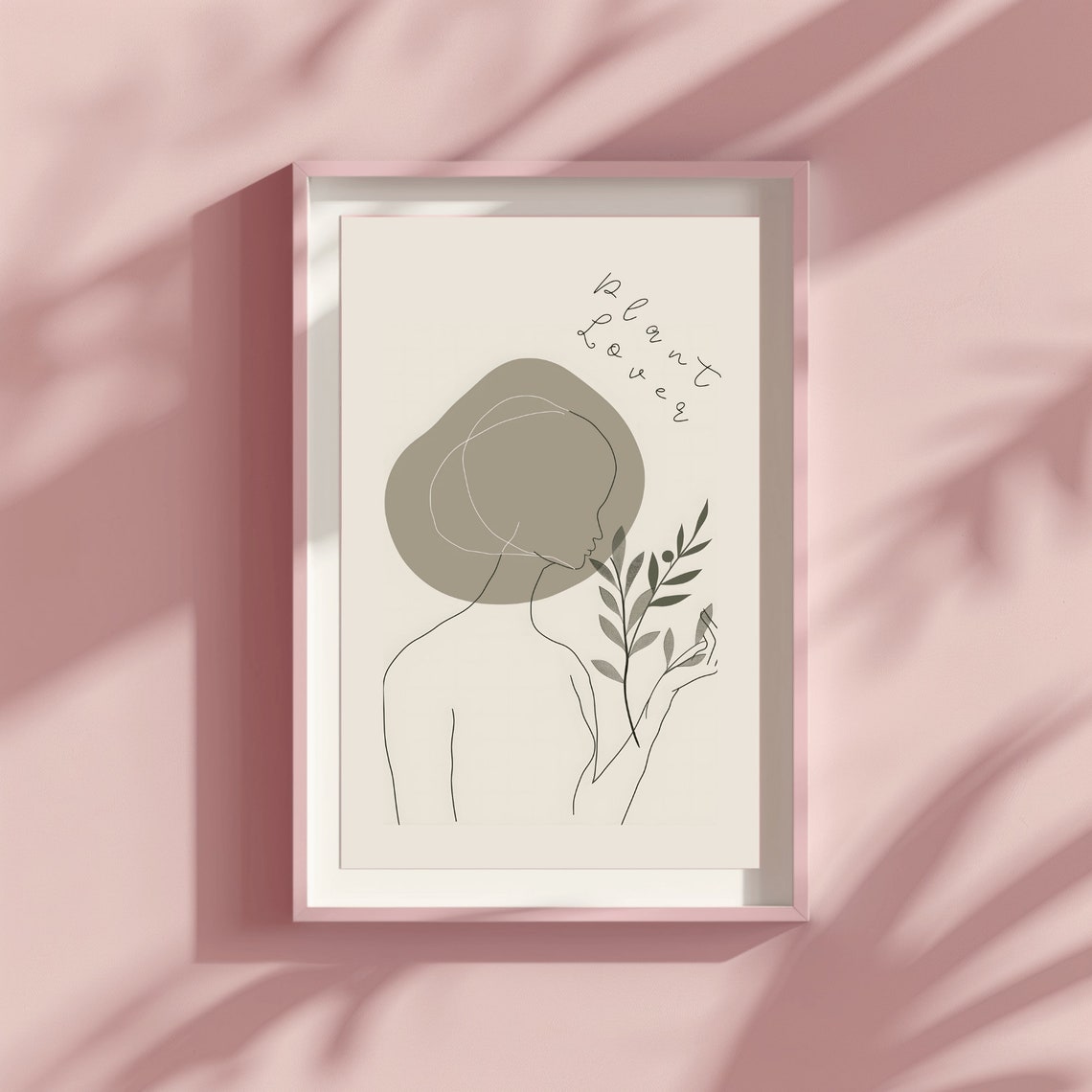 Plant Lover Minimalist Line Art Woman Profile Botanical Poster - Image 3