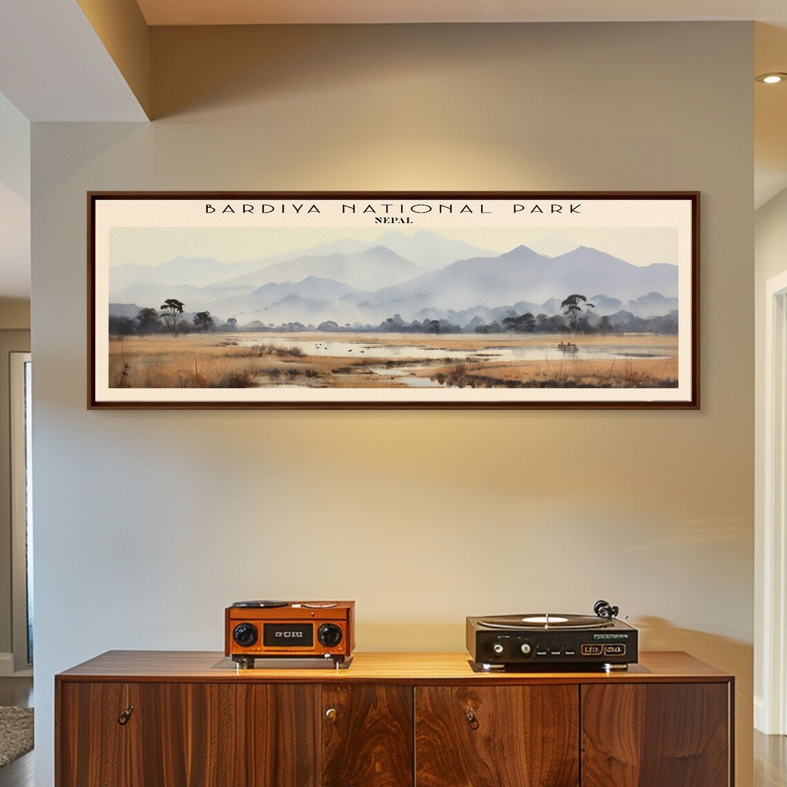 Bardiya National Park Nepal Misty Foothills River Grassland Travel Poster - Image 3