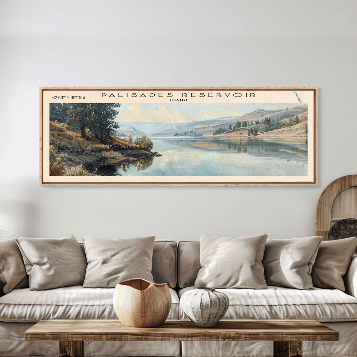 Palisades Reservoir Idaho Sunny Mirror Water Pine Point Lake Poster - Image 2