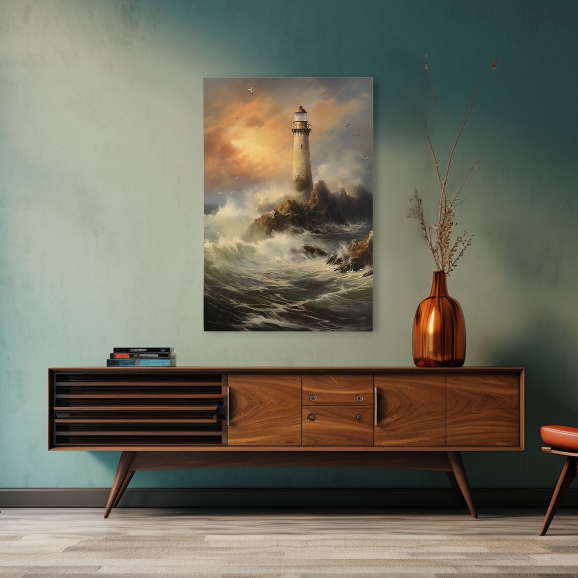 Lighthouse Ocean Seascape Coastal Poster Print - Image 5