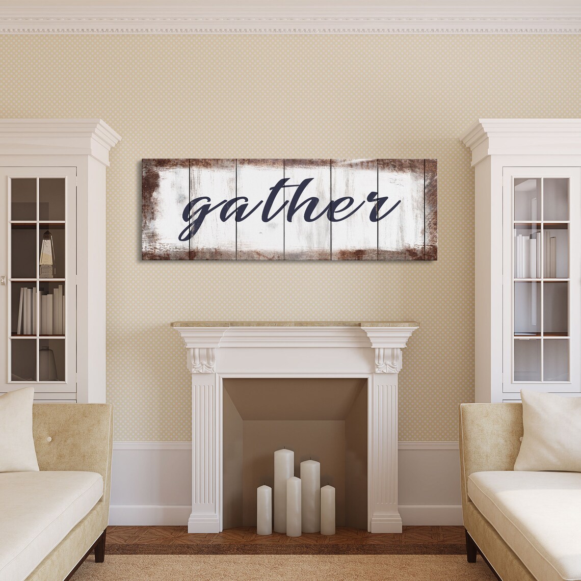 Gather Sign, Rustic Dining Room Wall Art Print - Image 6