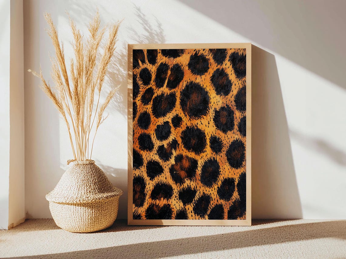 Leopard Spots Close Up Bold Animal Print Pattern Wild Wall Art Poster - Image 2