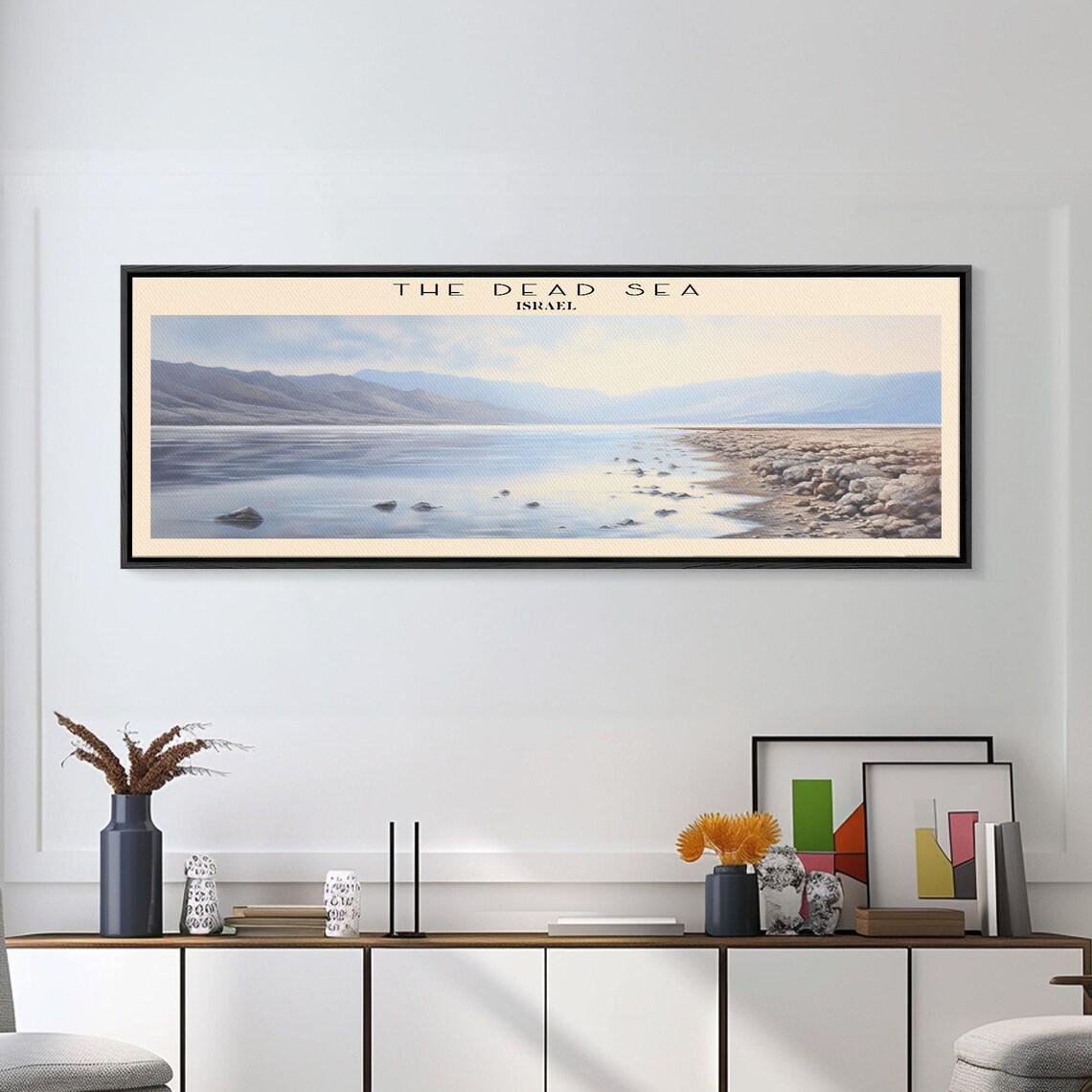 The Dead Sea Israel Serene Shoreline Calm Blue Water Travel Poster - Image 4