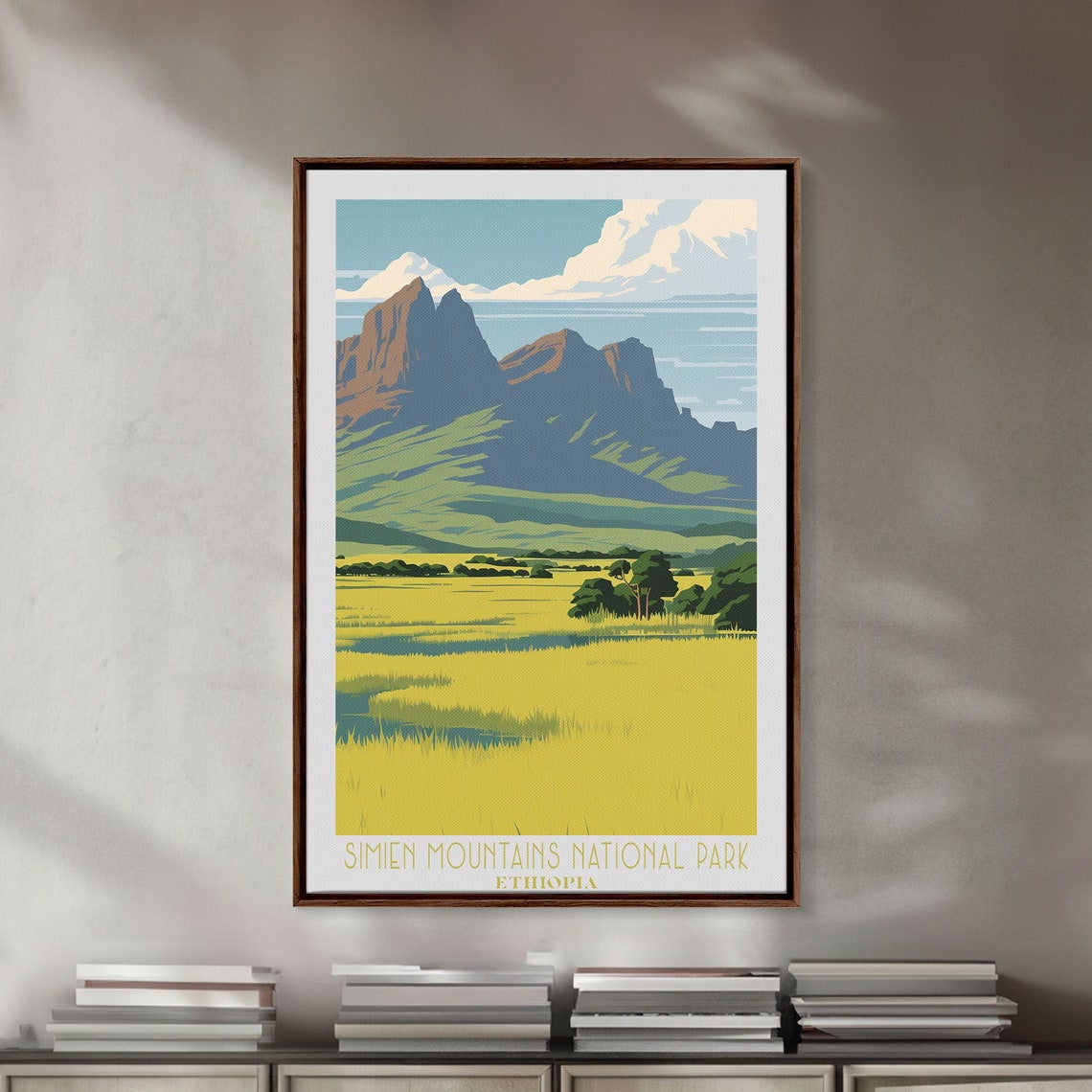 Simien Mountains Ethiopia Jagged Peaks Golden Grassland Retro Poster - Image 5