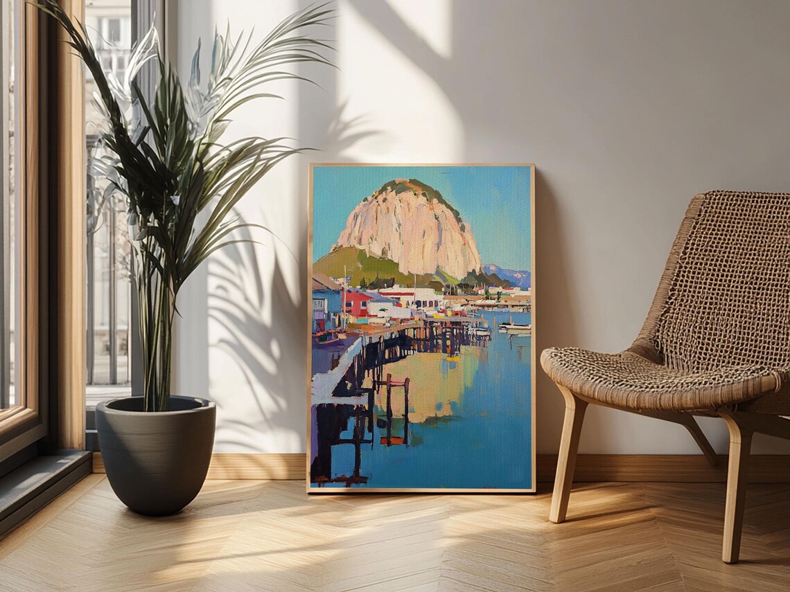 Morro Bay California Travel Poster, Wall Art Print