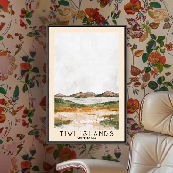 Tiwi Islands Australia Watercolor Beach Print Vacation Gift Australia Wall Art Beach Painting Beach Decor Beach Painting