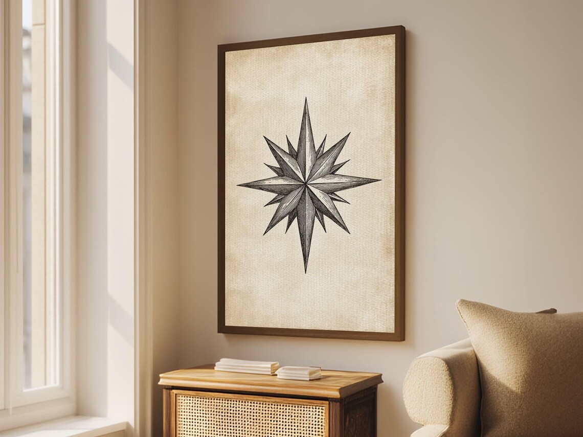 North Star Minimalist Boho Christmas Art Print - Image 6